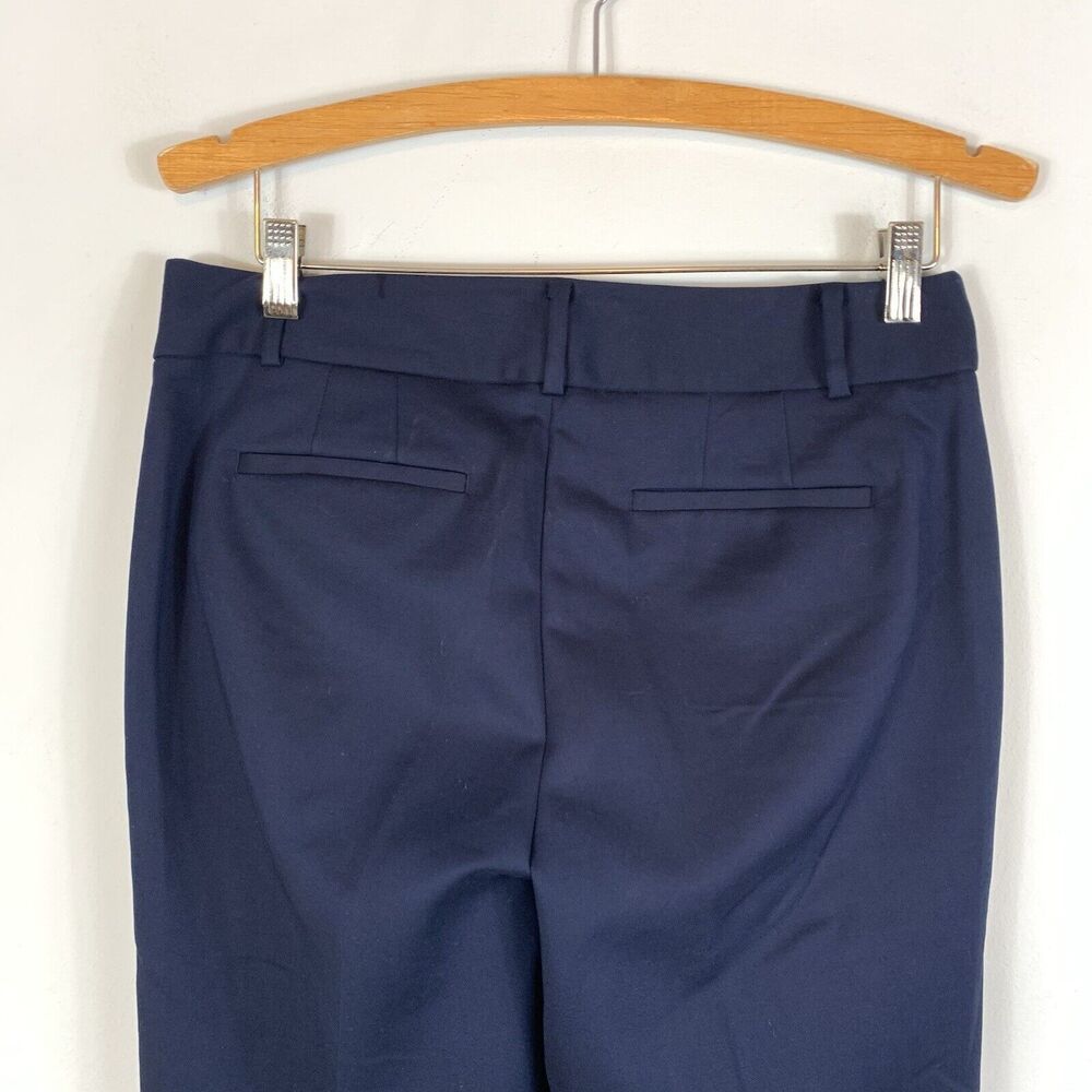 Talbots Hampshire Ankle Indigo Navy Blue Gold Studs Buttons Pants Size 6 - Picture 5 of 7